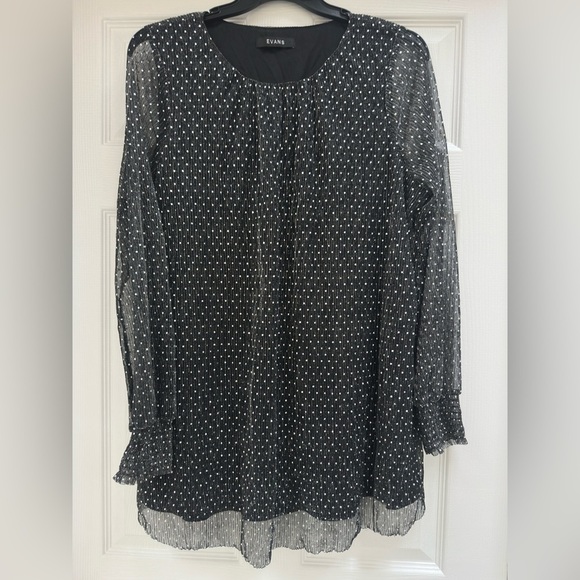 EVANS Womens Black Lined Elastic Cuffs
Long Sleeve Round Neck Tunic Top Plus 14 - Picture 4 of 8